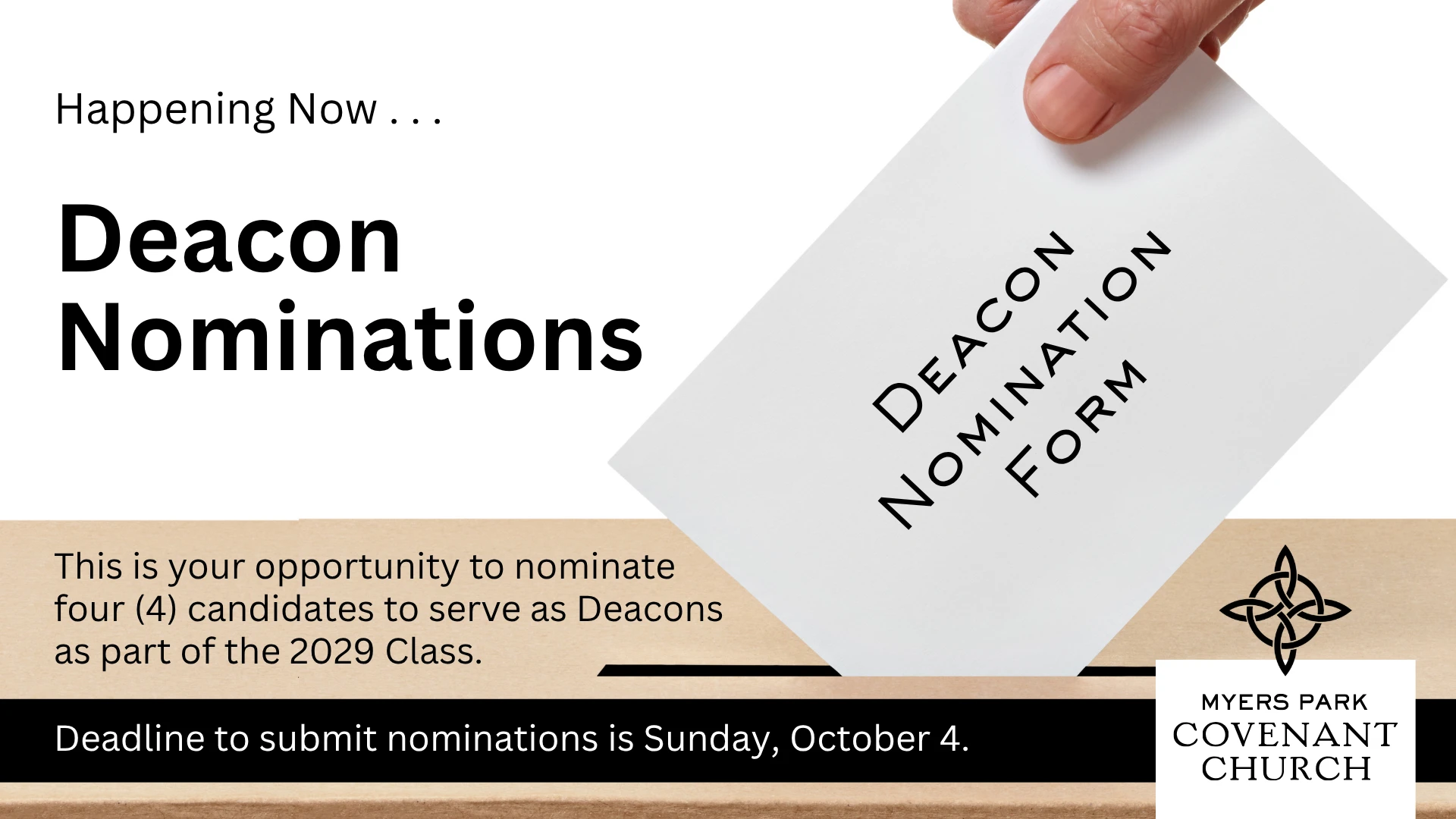 Deacon Nominations for the Class of 2029